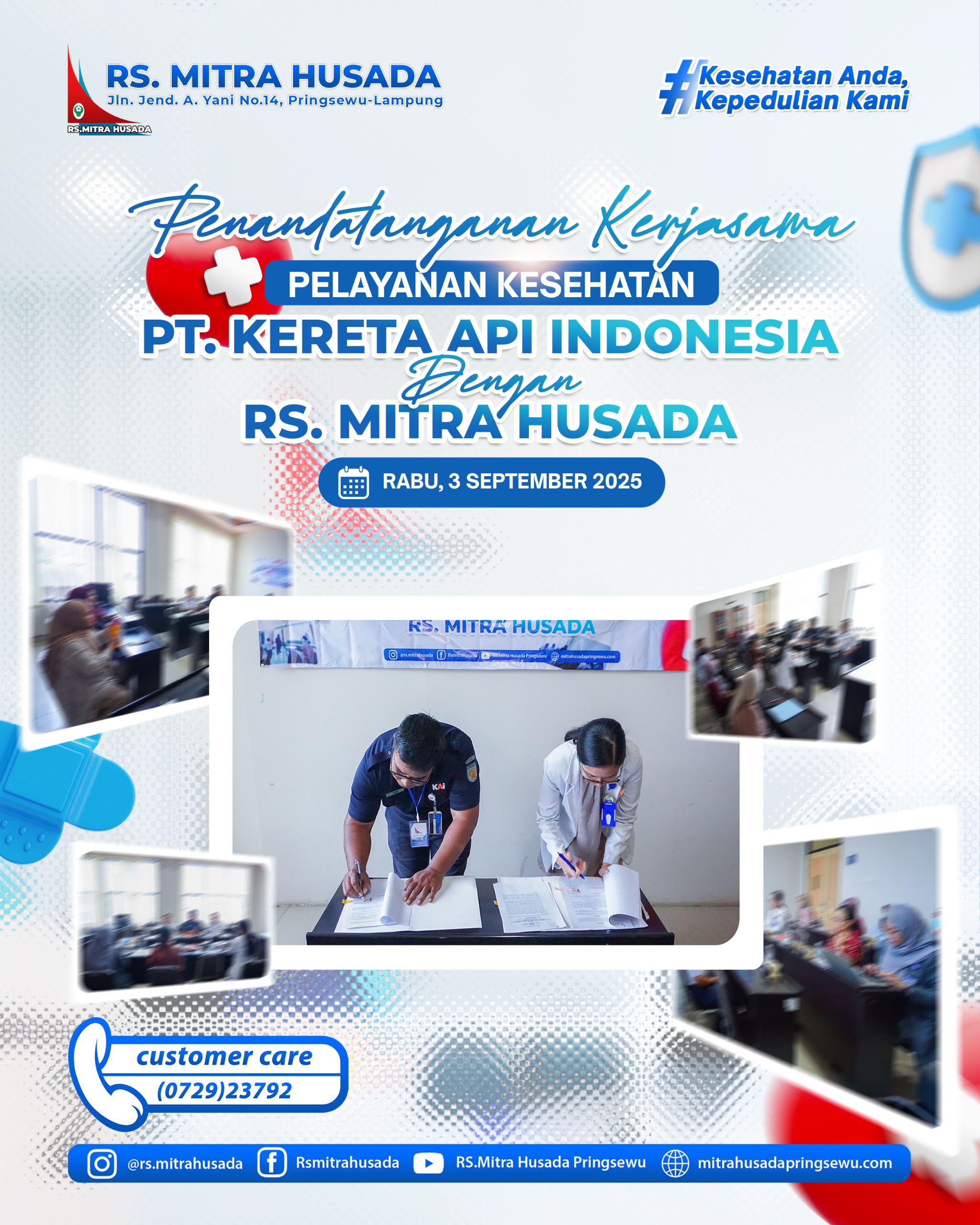 Penandatangan Kerjasama PT. KAI dengan RS. Mitra Husada
