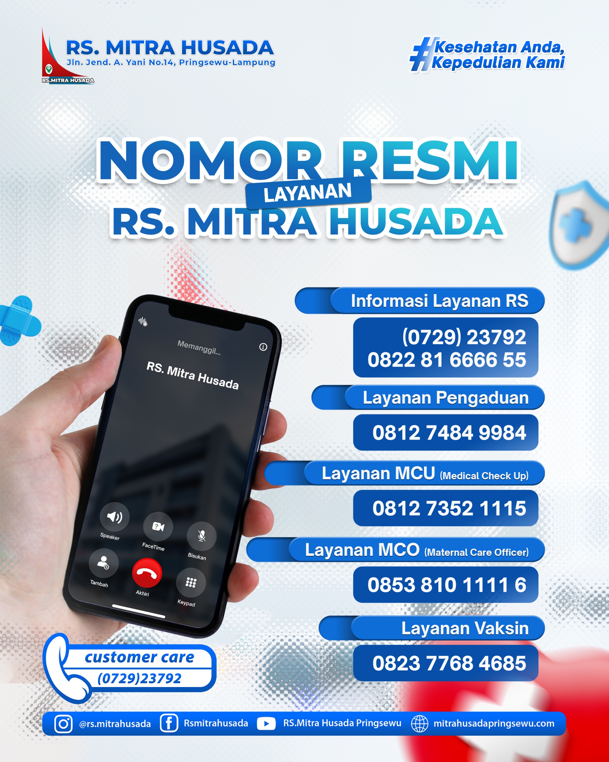 NOMOR RESMI LAYANAN RS. MITRA HUSADA