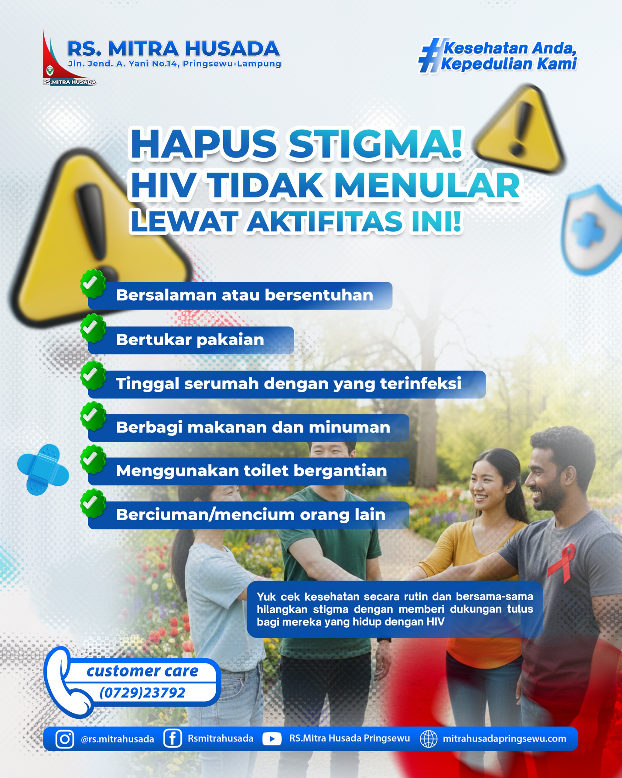 HIV TIDAK MENULAR DENGAN HAL INI