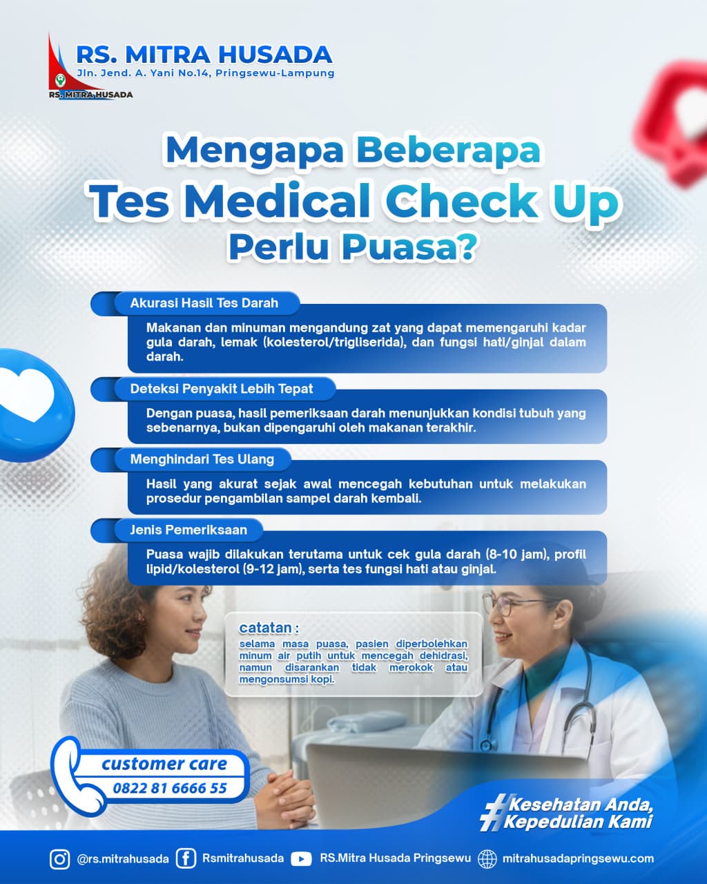 MENGAPA MEDICAL CHECK UP PERLU PUASA?