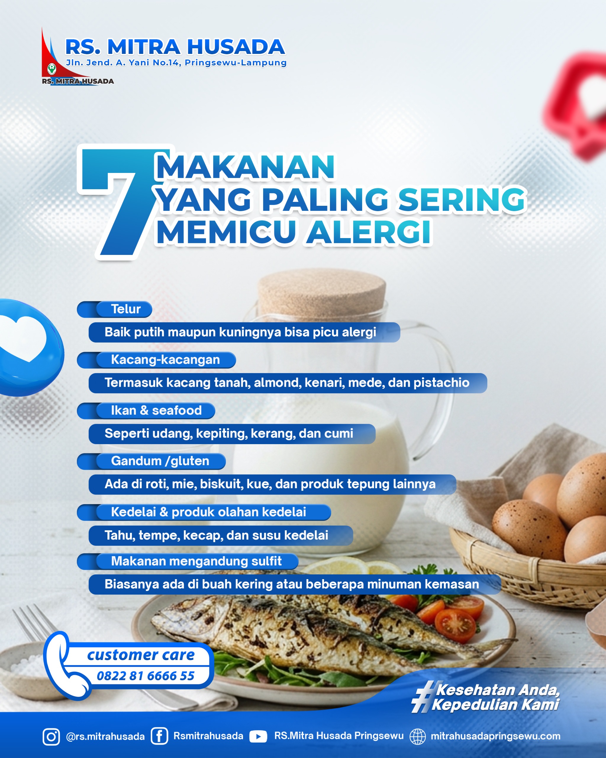 7 MAKANAN YANG PALING SERING MEMICU ALERGI