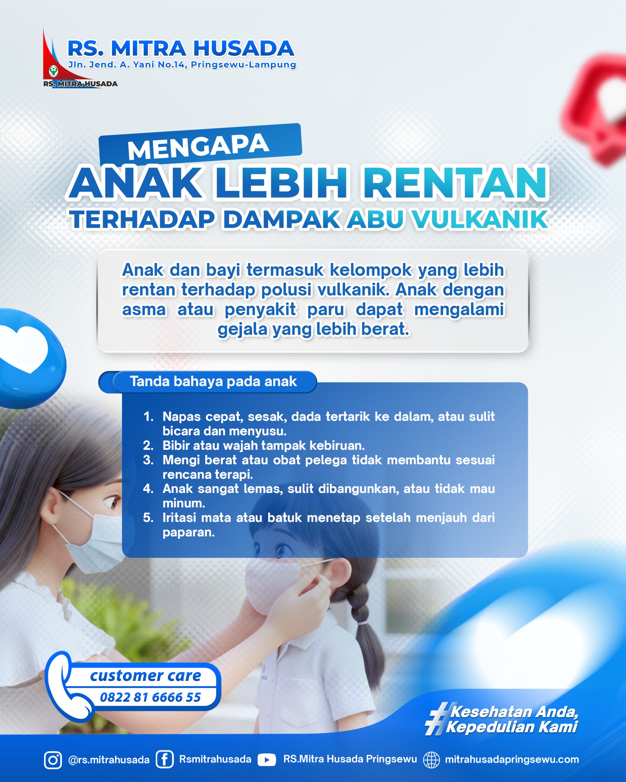 ANAK LEBIH RENTAN TERHADAP ABU VULKANIK